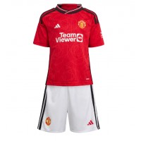 Manchester United Donny van de Beek #34 Replika babykläder Hemmaställ Barn 2023-24 Kortärmad (+ korta byxor)